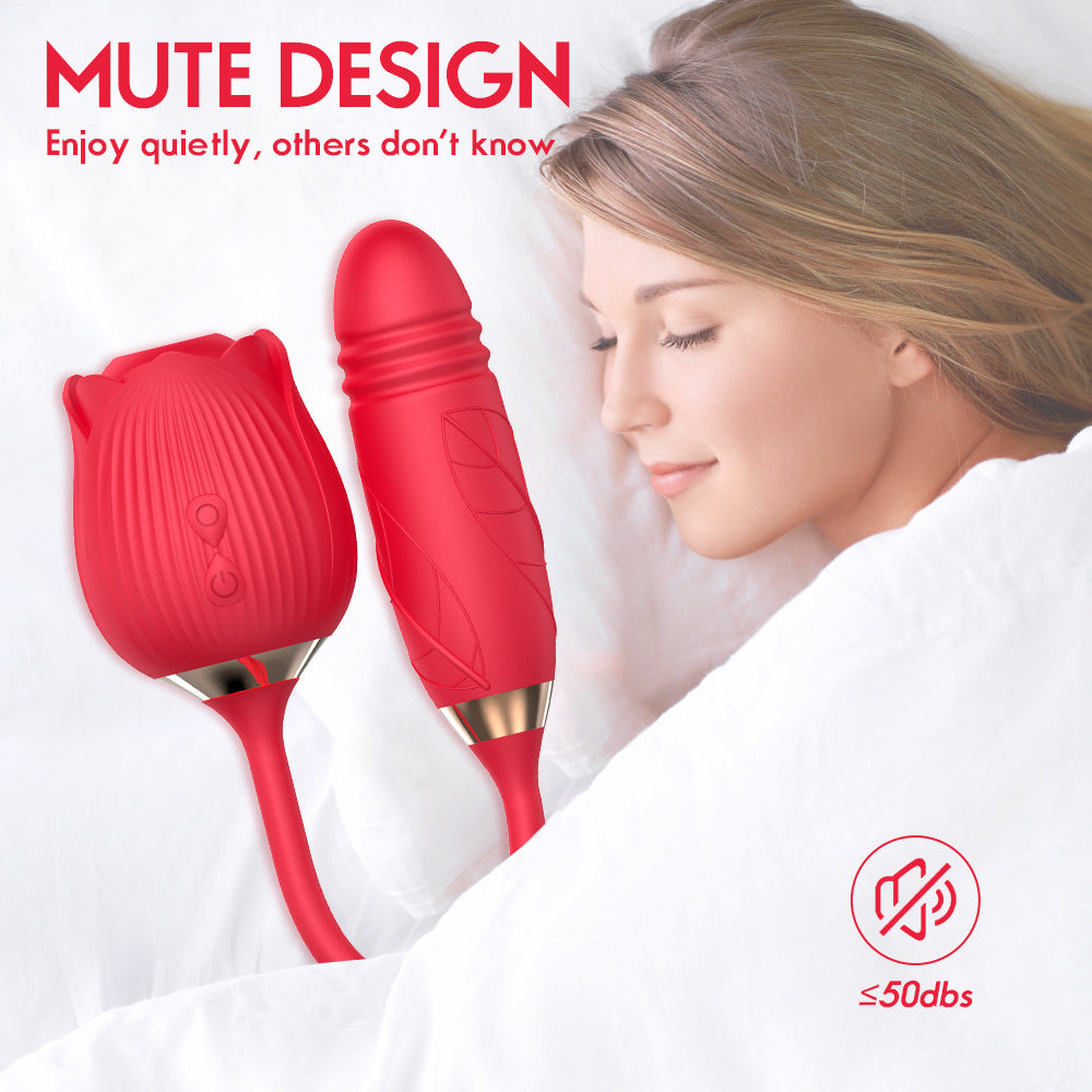 Rose Vibrator With Bullet Tongue| Strong Sucking Rose Suction Vibrator