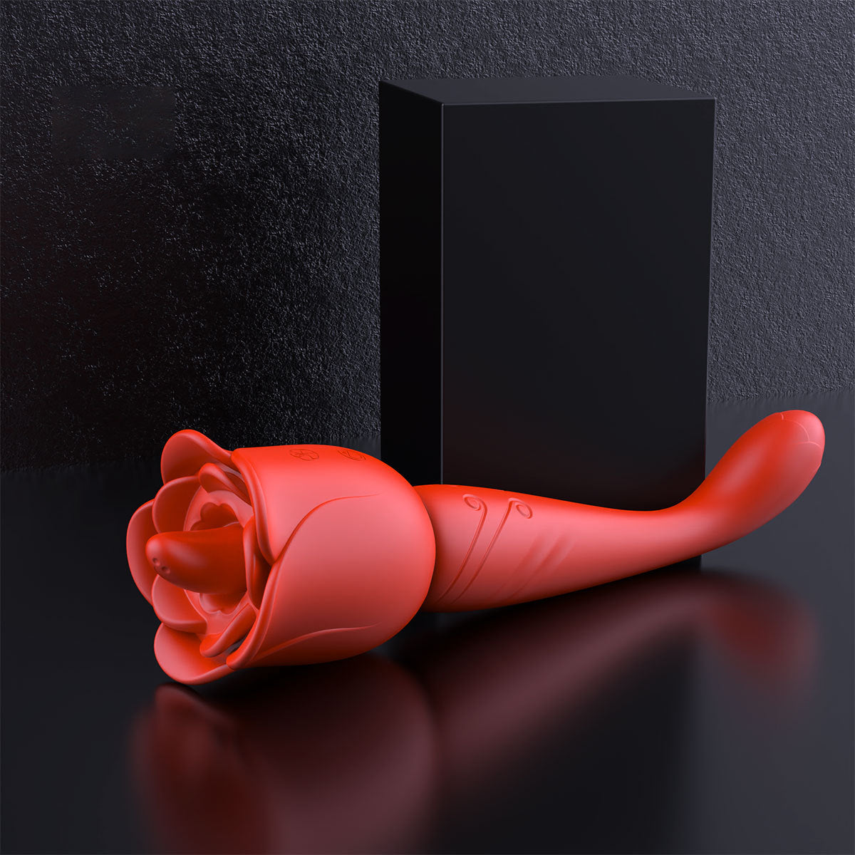 10 Frequency Licking Tongue Vibrating Rose Masturbation Stick