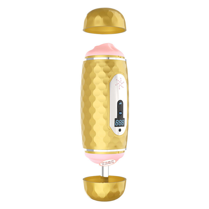 Vibrating Pocket Pussy With Screen Display Counting Heating Blowjob-6
