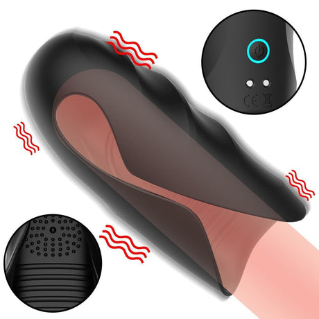 Black Warrior II 10 Frequency Clip Suction Vibration Masturbation Cup-1