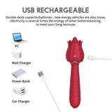 The Rose Vibrator for Women Tongue Licking Retractable Vibrating Egg