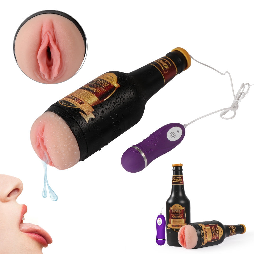 Electric Beer Bottle Masturbator Cup Wired Remote Control Blowjob Toy-6