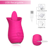 10 Frequency Tongue Vibrator Female Pink Vibrator Rose Petal Vibrator