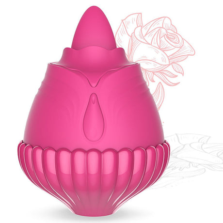 New Rose Vibrator Female Tongue Licking Clitoris Masturbator