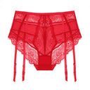 Bragas de encaje transparente con liguero de talle alto sexys