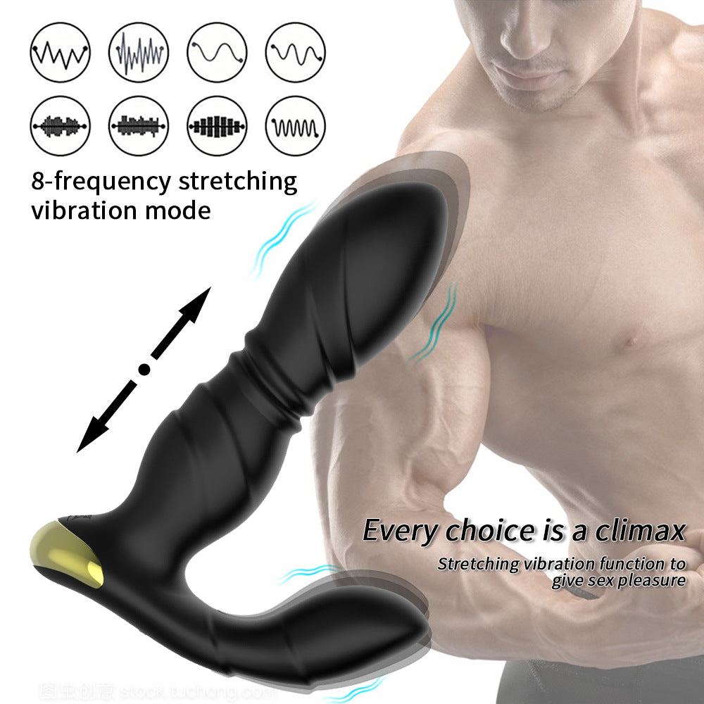 Telescopic prostate massager wireless remote control back court anal plug