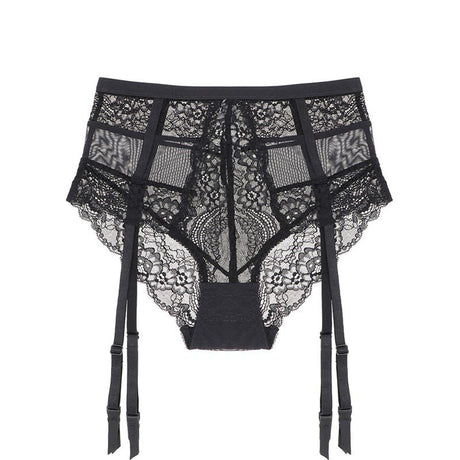 High Waist Sexy Sheer Lace Suspender Panties