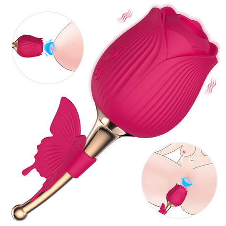 Rose Vibrator Vibrating Suction Automatic Masturbator for Women