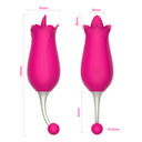 Vibrador de 10 Frecuencias Rosa con Lengua y Huevo Vibrador