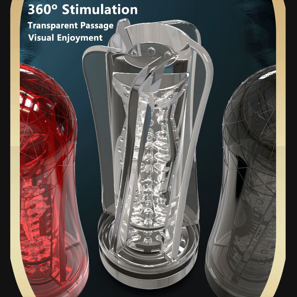 SEDUCEI Masturbation Cup Vibrating Suction Transparent Blowjob Toy-5
