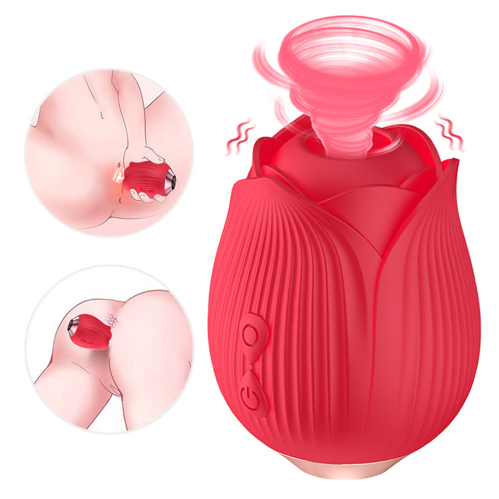 Rose Vibrator Vibrating Suction Automatic Masturbator for Women