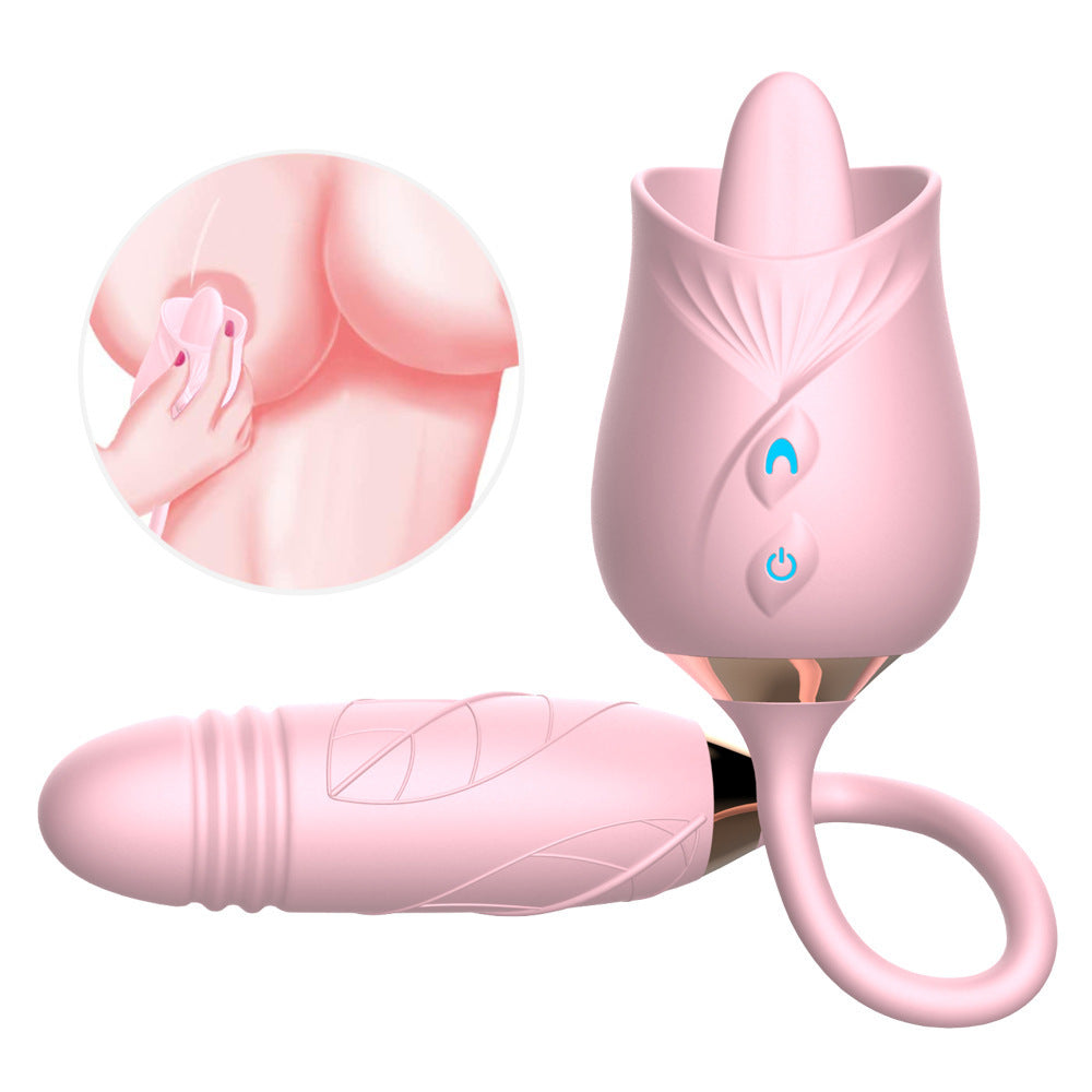 The Rose Vibrator - Clit Vibrator Nipple Sucker Vibrating Tongue-6