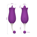 Vibrador de 10 Frecuencias Rosa con Lengua y Huevo Vibrador