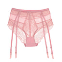 Bragas de encaje transparente con liguero de talle alto sexys