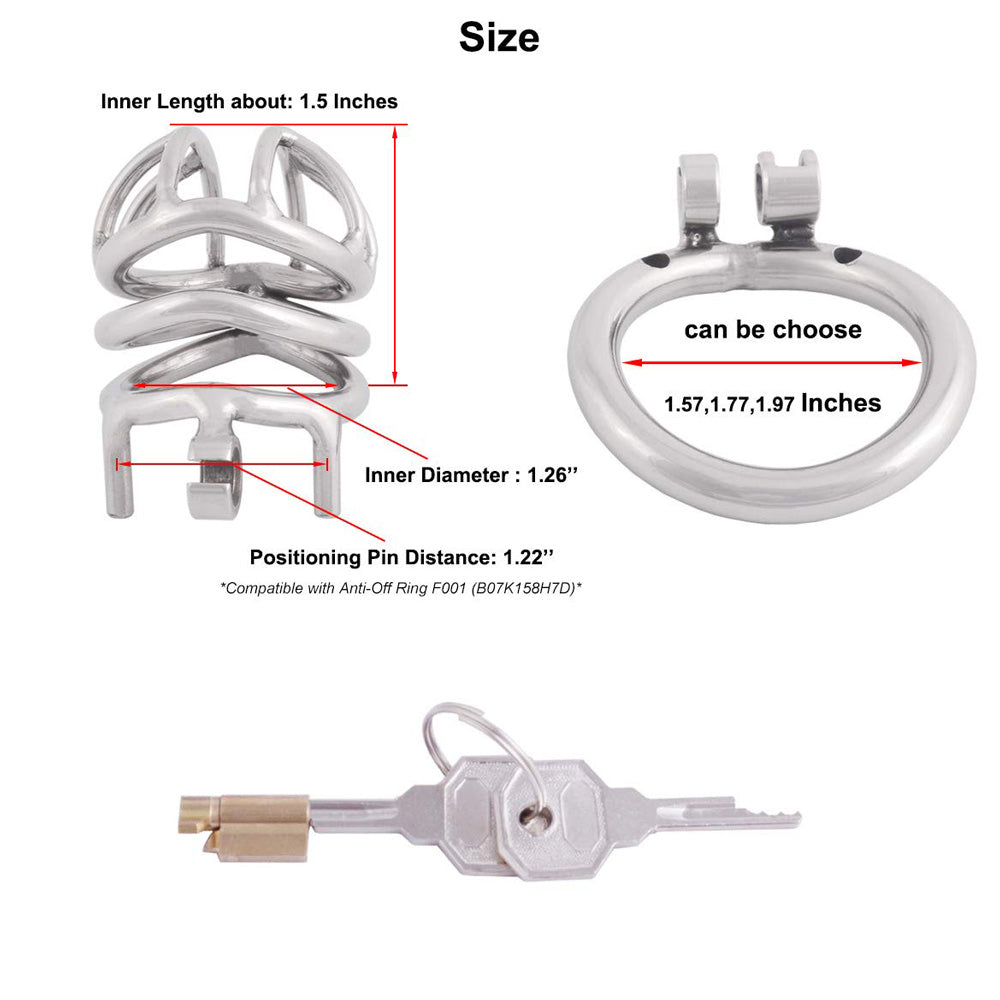 Stainless Steel Chastity Device Stealth Lock Adults Chastity Cages