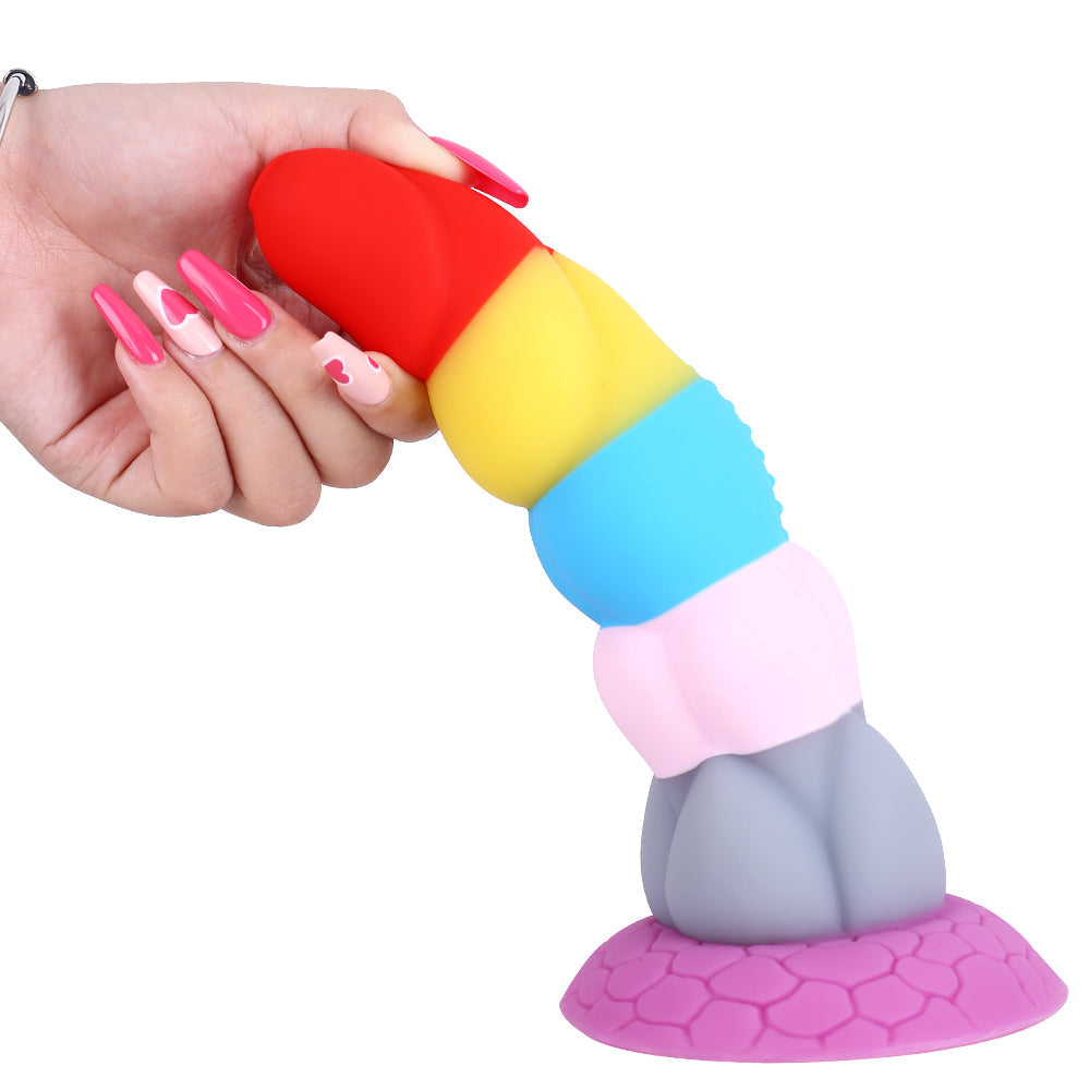 8 Inch Rainbow Dildo Silicone Best Suction Cup Allovers Dildo