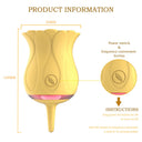 Vibrador con pétalos de rosa, succión de aire y estimulador de pezones y clítoris.