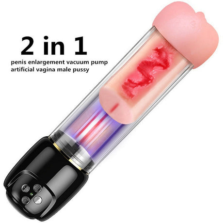 Strong Sucking Masturbation Cup, with Water Flow Bubble Sucking-3