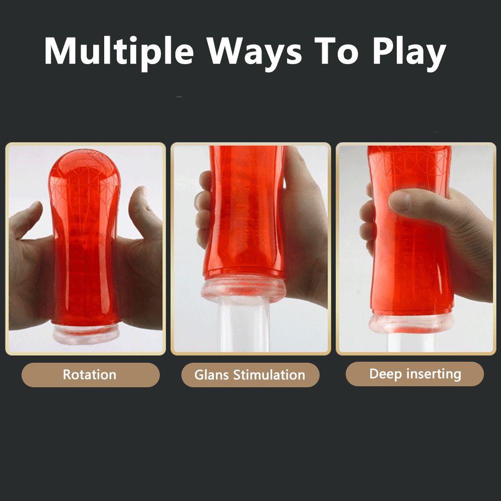 SEDUCEI Masturbation Cup Vibrating Suction Transparent Blowjob Toy-9