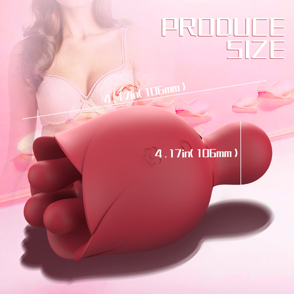 2 in 1 Rose Sex Toy for Women Clit Tongue Licking Rose Vibrator