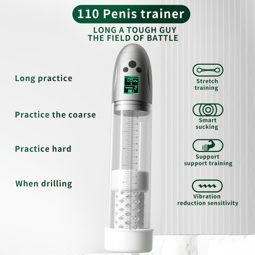 Lg110 5 Vibration 9 Sucking Penis Pump with LED Liquid Crystal Display for Treatment Erectile Dysfunction