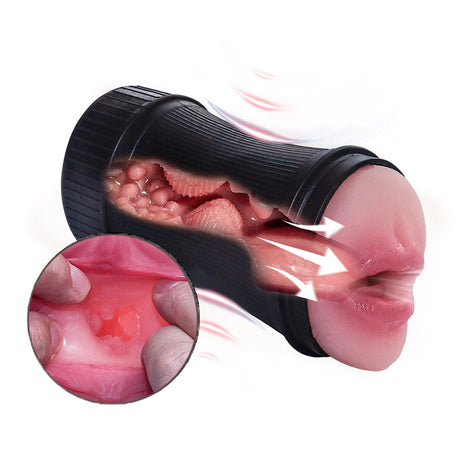 Double Head Blowjob Simulator - Vacuum Silicone Best Pocket Pussies-2