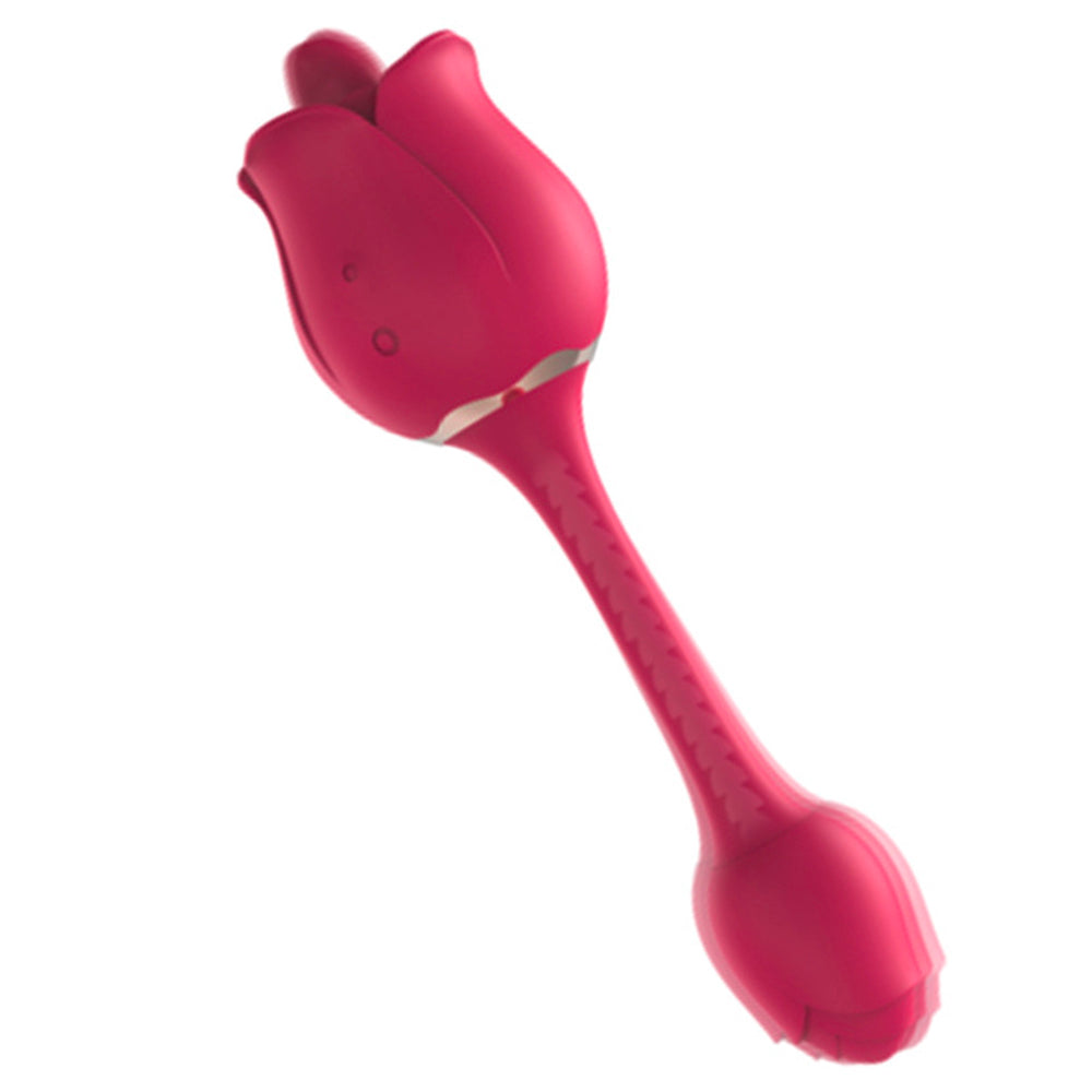 Portable Double Head Rose Vibrator Tongue Vibrator Female Masturbator