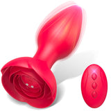 Rose Remote Control 10 Frequency Vibration Silicone Anal Plug