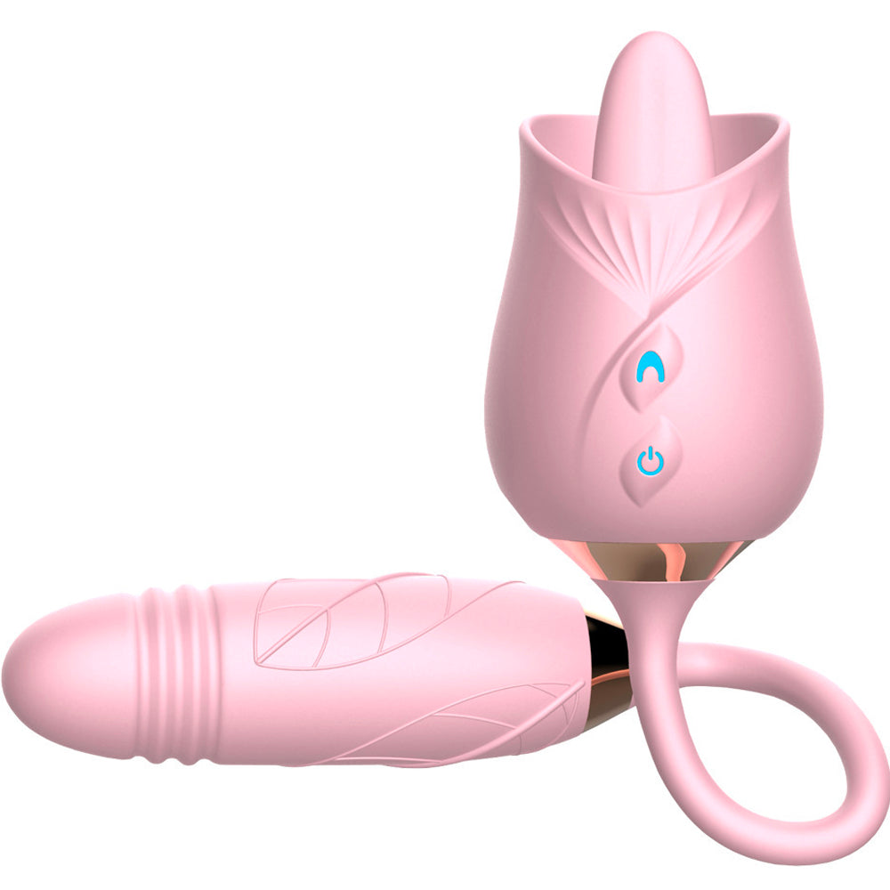The Rose Vibrator - Clit Vibrator Nipple Sucker Vibrating Tongue-1