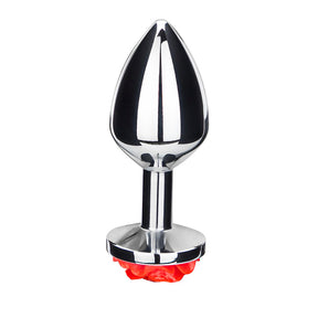 Rose Metal Butt Plug | Silver Small Anal Plug Sex Toys-1