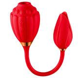 Red Rose Vibrator - 10 Frequency Vibrating Suction with Vibrating Egg