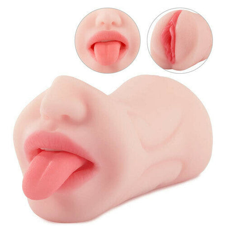 Super Soft Realistic Pocket Pussy Pink Mouth Blowjob Masturbation-2