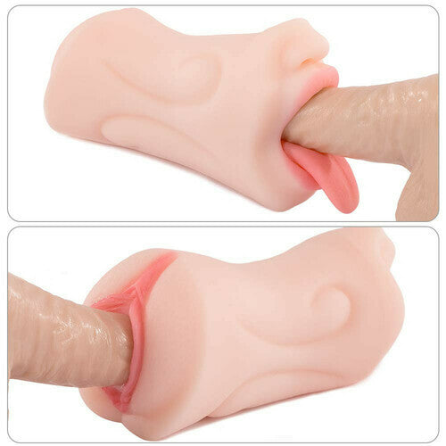 Super Soft Realistic Pocket Pussy Pink Mouth Blowjob Masturbation-3