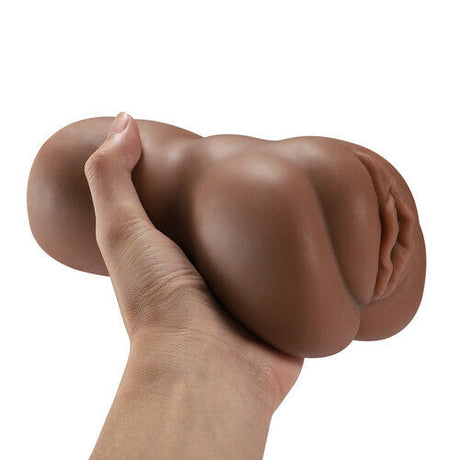 Brown Pocket Pussy Realistic Mouth Silicone Blowjob Simulator-4