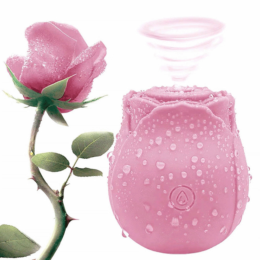 Pink Rose Suction Vibrator 7 Frequency Sucking Clit Massage Rose Toy