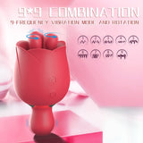 2 in 1 Rose Sex Toy for Women Clit Tongue Licking Rose Vibrator