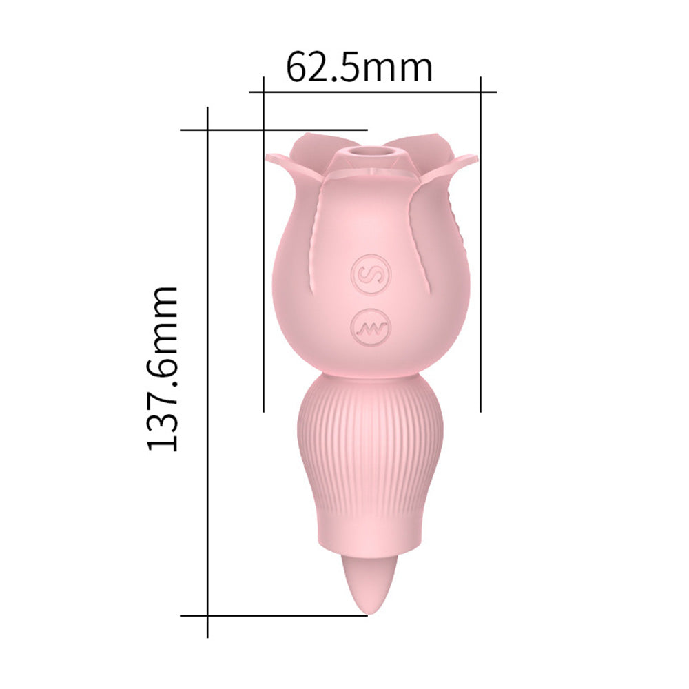 2 in 1 Rose Suction Vibrator and Tongue Vibrator for Female Male Couple