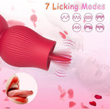 2 in 1 Rose Suction Vibrator and Tongue Vibrator for Female Male Couple