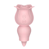 2 in 1 Rose Suction Vibrator and Tongue Vibrator for Female Male Couple