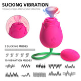 The Rose Vibrator - 5 Suction & 10 Vibration Modes with Vibrating Egg