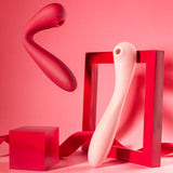 Flexible Pink Vibrating Dildos with Vibrating Suction