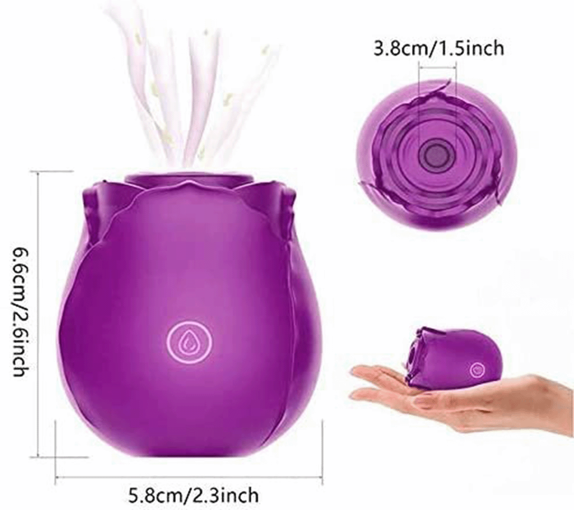 Purple Rose Suction Vibrator 7 Frequency Sucking Clit Massage Rose Toy-3