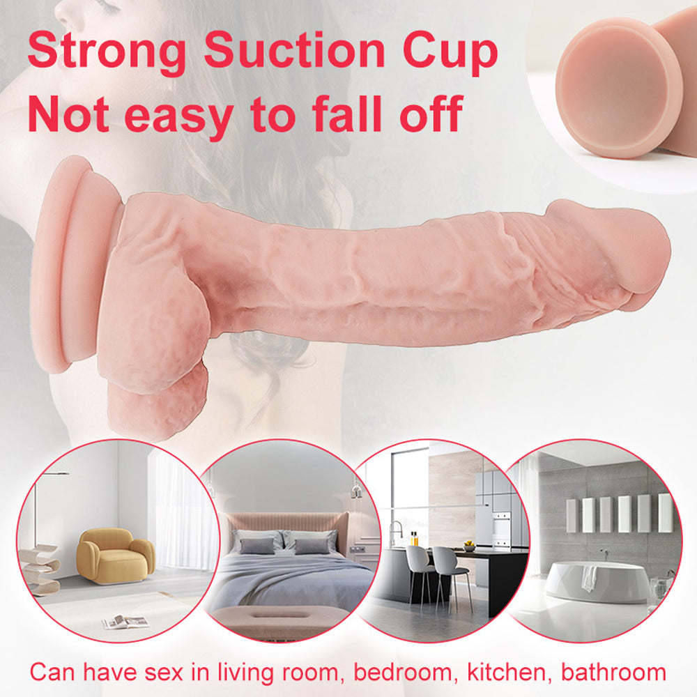 Real Realistic Texture Allovers Dildo - Thickening Suction Thick Dildo