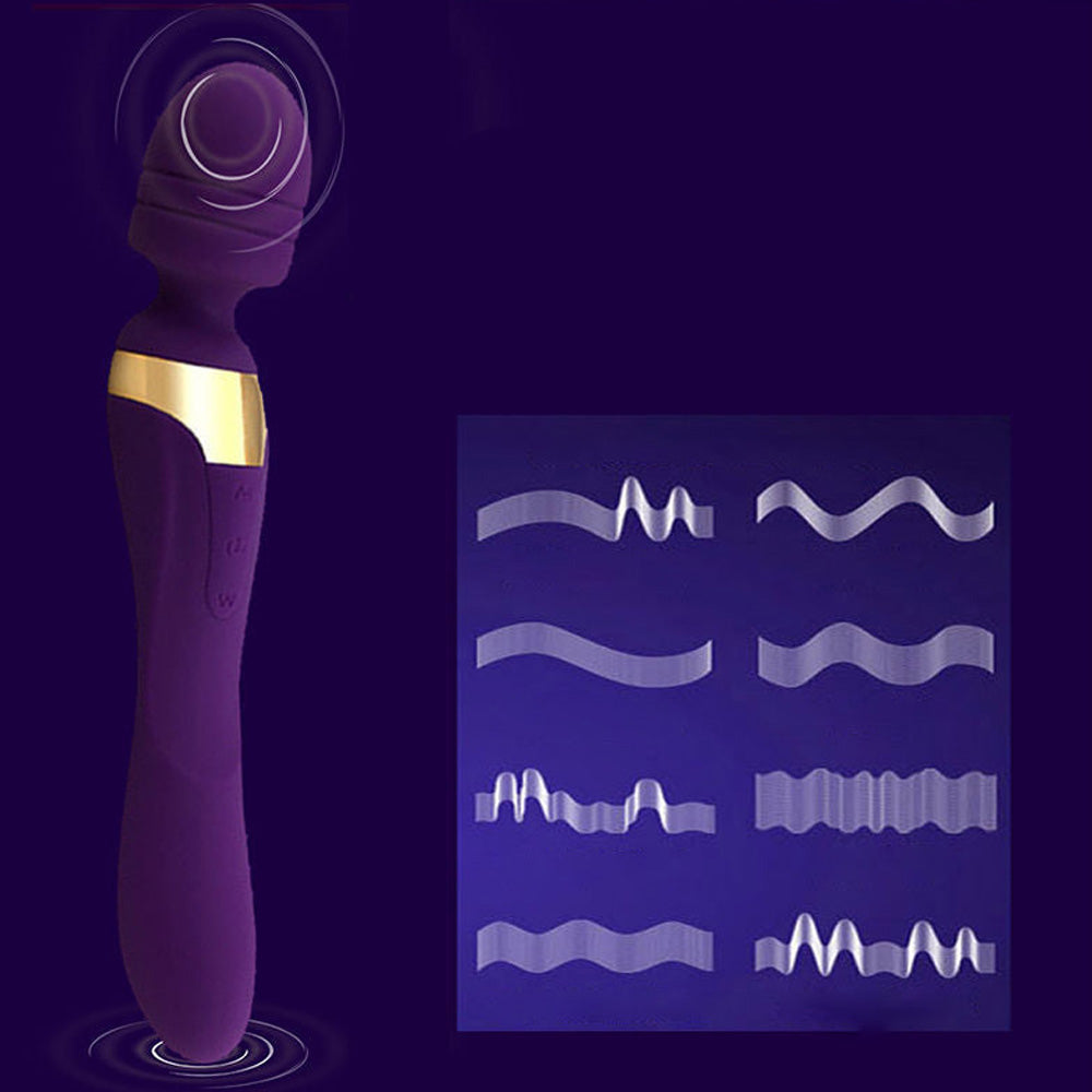 Double Head Magic Wand Rechargeable with Vibrating Dildos