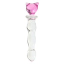 Dildo, masturbador y tapón anal de cristal con cuentas para tirar
