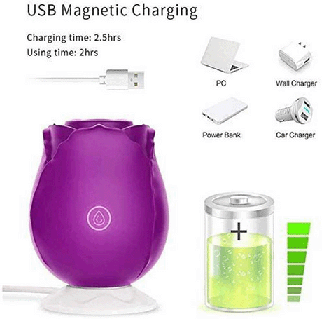 Purple Rose Suction Vibrator 7 Frequency Sucking Clit Massage Rose Toy-5
