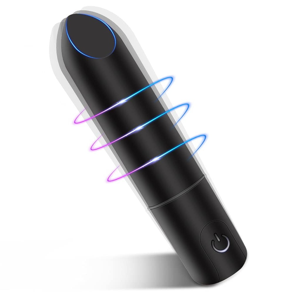 Bullet Vibrator with Angled Tip, Rechargeable Lipstick Vibe with 10 Vibration Modes Waterproof