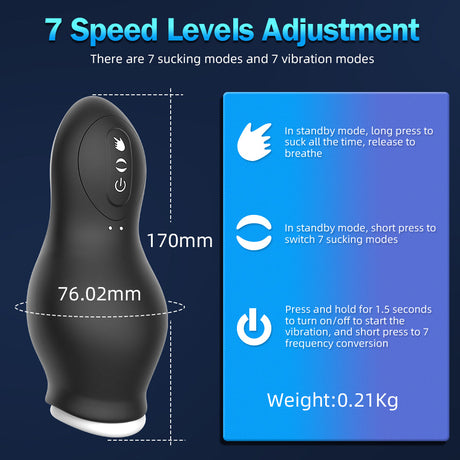 7 vibration & Sucking Modes Masturbation Cup Male Simulate Oral Sex-8