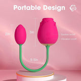 The Rose Vibrator - 5 Suction & 10 Vibration Modes with Vibrating Egg