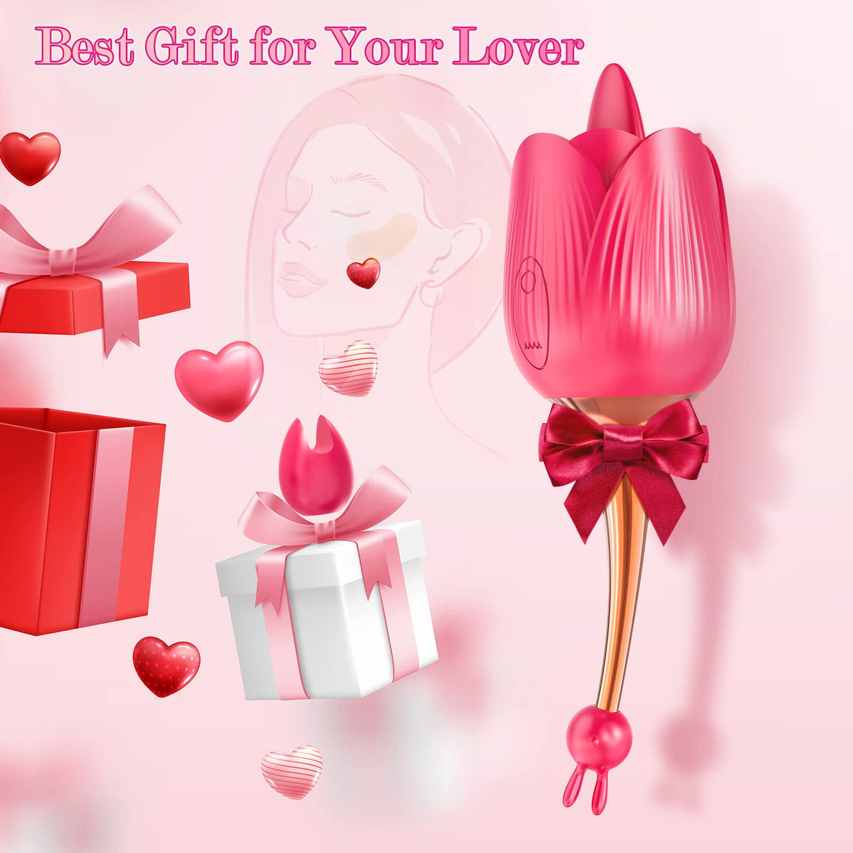 2 Motors & 10 Vibrations Rose Suction Vibrator Masturbation Massager